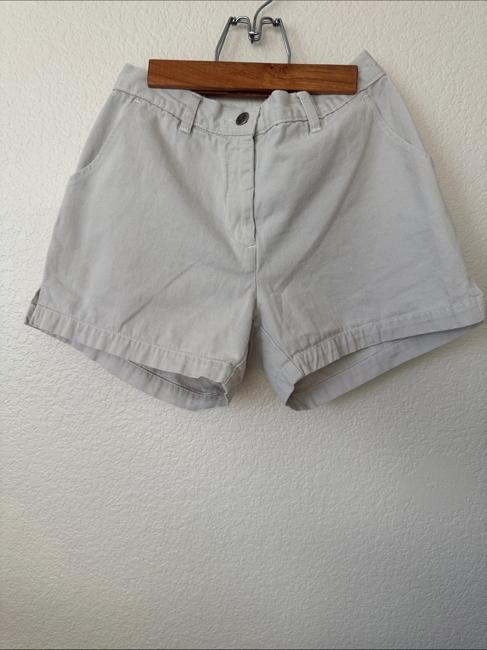 Vintage Casual Light Gray Women's Shorts
